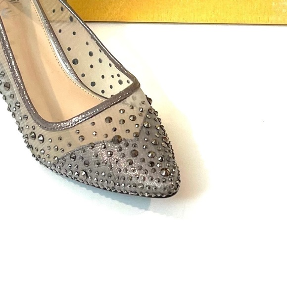 Bedazzled mesh gunmetal 2” kitten heels - Picture 12 of 12
